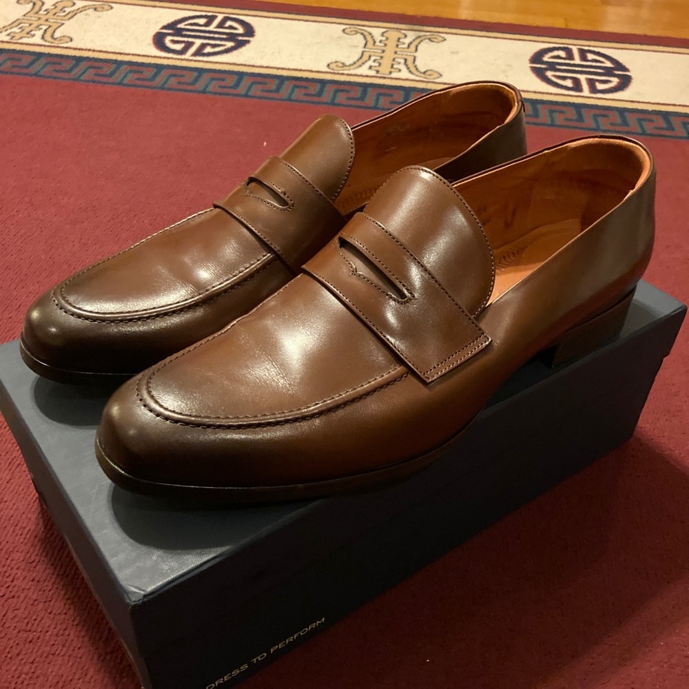 Men’s Wolf and Shepherd Ringer Brown Loafer SZ 14